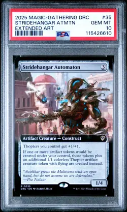 2025 MTG AETHERDRIFT COMMANDER EXTENDED ART #35 STRIDEHANGAR AUTOMATON PSA 10 - Image 1