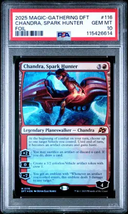 2025 MTG AETHERDRIFT FOIL #116 CHANDRA, SPARK HUNTER PSA 10 - Image 1