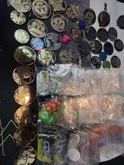 Pokemon Coins, Dice ,fire ,poison ,vstar, Gx Marker Lot - Image 1