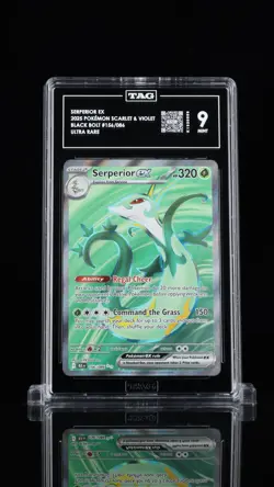 2025 POKEMON BLACK BOLT EN SERPERIOR ex ULTRA RARE TAG 9 156/086 - Image 1