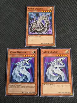 3x Cyber Dragon x3 SDMM-EN013 RYMP-EN058 SDCR-EN003 1st Ed LP Playset Yugioh - Image 1