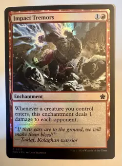 1 x Impact Tremors-Magic the Gathering-MTG-Foundations- FOIL - Image 1