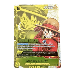 Bandai One Piece CCG Winner Monkey.D.Luffy Character Card P-106 Egghead promo - Image 1