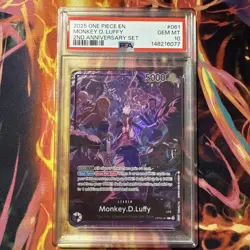 2025 ONE PIECE ENGLISH VERSION 2ND ANNIVERSARY SET MONKEY.D.LUFFY PSA 10 - Image 1
