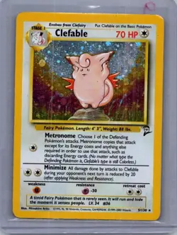 Pokemon 1999 TCG Clefable Base Set 2 Holo Unlimited Rare Card #5/130 - Image 1