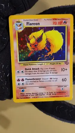 1999 Pokemon Jungle Flareon Holo - see video of Holo & Card - Image 2