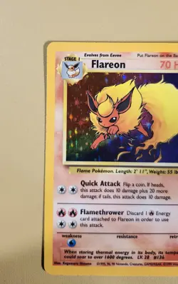 1999 Pokemon Jungle Flareon Holo - see video of Holo & Card - Image 3