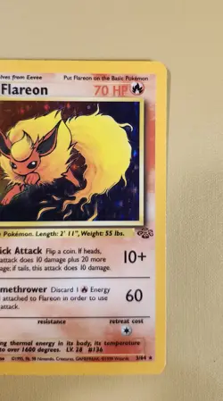 1999 Pokemon Jungle Flareon Holo - see video of Holo & Card - Image 4