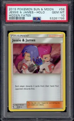 2019 Pokemon Jessie & James Holo 58/68 PSA 10 (Hidden Fates) - Image 1