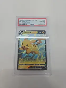 Pokemon V Powers Tin Promo Pikachu V SWSH063 PSA 10 - Image 2