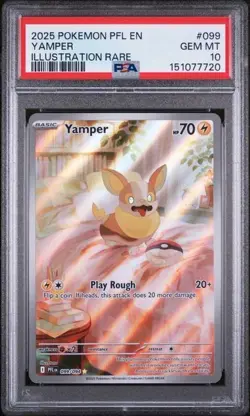 🔥 2025 YAMPER #099 PSA 10 - POKEMON PFL EN-PHANTASMAL FLAMES ILLUSTRATION RARE - Image 1