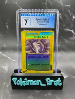2003 POKEMON AQUAPOLIS REVERSE HOLO PSYCHIC CUBE 01 #132 CGC 7 NRMT - Image 1
