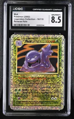 CGC 8.5 NM/MINT+ Muk 16/110 Legendary (collection) Reverse Holo Pokemon Card - Image 1