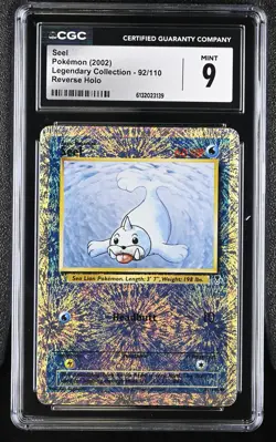 CGC 9 MINT Seel 92/110 Legendary (collection) Reverse Holo Pokemon Card - Image 1