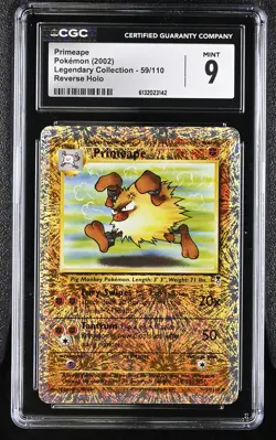 CGC 9 MINT Primeape 59/110 Legendary (collection) Reverse Holo Pokemon Card - Image 1