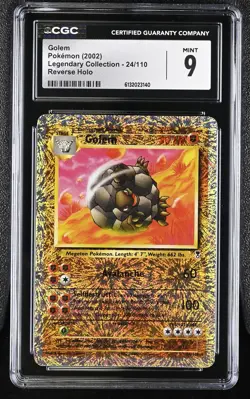 CGC 9 MINT Golem 24/110 Legendary (collection) Reverse Holo Pokemon Card - Image 1
