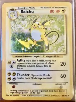 Raichu Holo - 014/102 Base Set Pokemon Card - WotC Vintage - Image 3