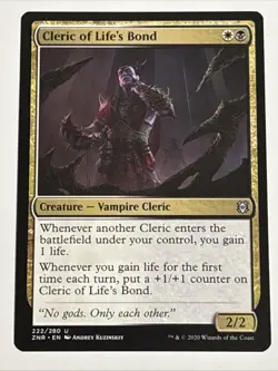 MTG Zendikar Rising Cleric of Life's Bond 222/280 NM - Image 1