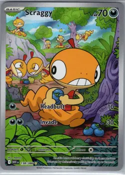 Scraggy 138/086 SV: White Flare - Pokemon Card - NM - Image 1