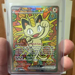 Pokemon Meowth GX Full Art Rare Holo Card POR 121/088 HP 170 60 Attack - Image 1