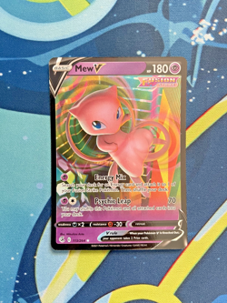Mew V 113/264 Sword & Shield Fusion Strike Stamped Ultra Rare Holo Card - Image 1