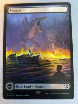 MTG - Basic Land Swamp Jurassic Park Foil Common - Full Art Land REX - Image 1