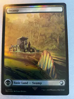 MTG - Basic Land Swamp Jurassic Park Foil Common - Full Art Land REX - Image 2