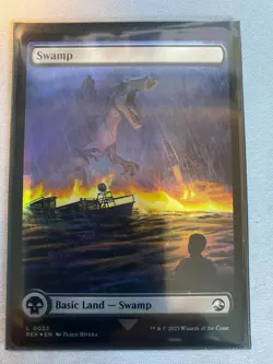 MTG - Basic Land Swamp Jurassic Park Foil Common - Full Art Land REX - Image 3