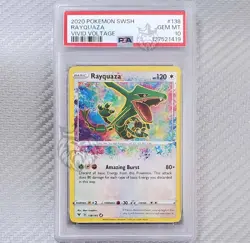 Rayquaza PSA 10 📈 2020 Pokemon SWSH Vivid Voltage (SWSH04) 138/185 Amazing Rare - Image 1
