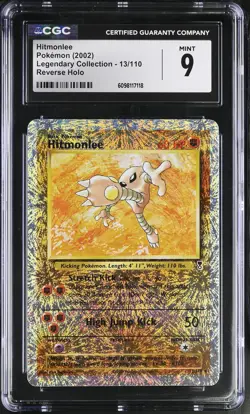 CGC 9 MINT Hitmonlee Legendary (Collection) 13/110 Reverse Holo Pokemon Card - Image 1