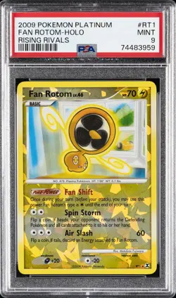 2009 POKEMON PLATINUM RISING RIVALS #RT1 FAN ROTOM-HOLO PSA 9 - Image 1