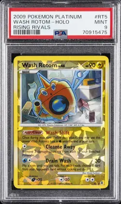 2009 POKEMON PLATINUM RISING RIVALS #RT5 WASH ROTOM-HOLO PSA 9 - Image 1