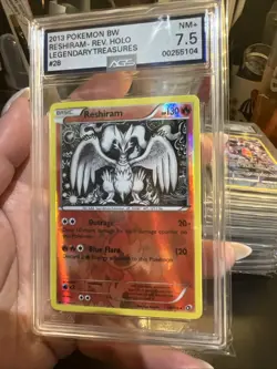 2013 Pokemon B&W Legendary Treasures #28 Reshiram Holo AGS 7.5 NM - Image 2