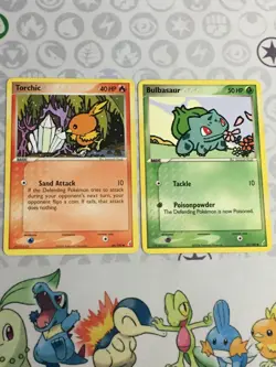 D1258 POKEMON TCG CRYSTAL GUARDIANS BULBASAUR 45 TORCHIC 66 NM COMMON - Image 1