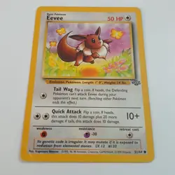 Pokemon Eevee 51/64 Jungle Unlimited Regular English Common Basic 50 HP TCG - Image 1