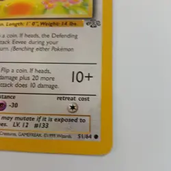 Pokemon Eevee 51/64 Jungle Unlimited Regular English Common Basic 50 HP TCG - Image 5