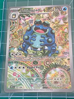 2025 POKEMON BLACK BOLT ILLUSTRATION RARE IR SEISMITOAD #105 FULL ART MINT - Image 1