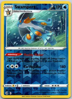 Swampert 064/264 Reverse Holo Rare Fusion Strike NM - Image 1