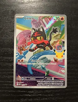 Pokemon Litten 044 Me: Mega Evolution Promo Holo NM - Image 1