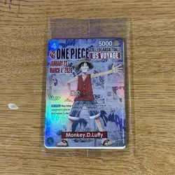 Bandai Namco One Piece CCG Monkey D. Luffy US Voyage JT-055 Promo Holo - Image 1