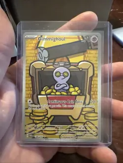 Pokemon TCG Gimmighoul Full Art Holo Card 198/182 Paradox Rift Illustration Rare - Image 3