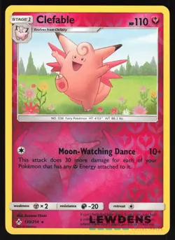 Clefable - 133/214 - Reverse Holo Rare - Unbroken Bonds - Pokemon Card - Image 1