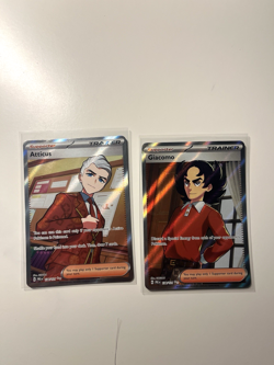 [NM] Atticus & Giacomo Supporter Cards Lot of 2 Pokemon Prismatic Evolution - Image 1