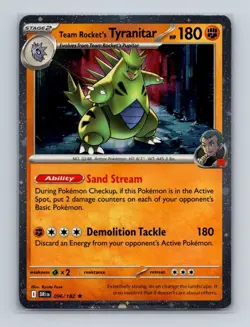 Team Rocket's Tyranitar 096 Pokemon Destined Rivals Cosmos Holo Promo Card NM+ c - Image 1