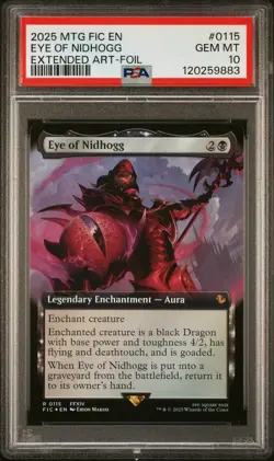 2025 MTG FINAL FANTASY COMMANDER EXTENDED ART-FOIL #0115 EYE OF NIDHOGG PSA 10 - Image 1