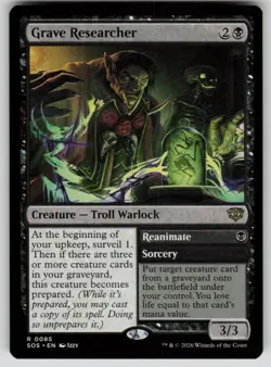 Grave Researcher Rare Secrets of Strixhaven 85 MTG Near Mint 2026 - Image 1