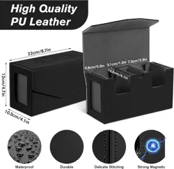 MTG Deck Box with 2 Commander Display, 3-In-1 TCG Deck Box for 200+ Double-Sleev - Image 2