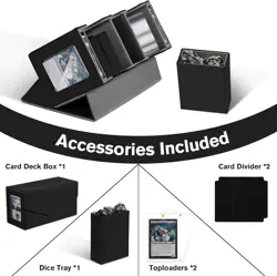 MTG Deck Box with 2 Commander Display, 3-In-1 TCG Deck Box for 200+ Double-Sleev - Image 5