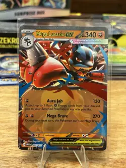 Pokemon TCG Mega Lucario EX 077/132 Ultra Rare Holo Mega Evolutions NM/M - Image 1