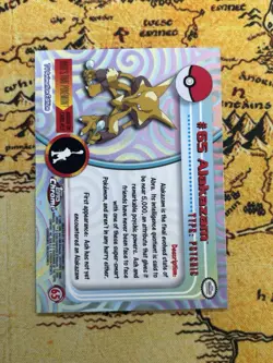 Pokemon 2000 Topps Chrome Pokemon Series 1 #65 Alakazam Pokemon T.V. NM - Image 2